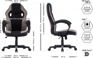 Fotel SENSE7 Prism materiałowy czarno-szary 8