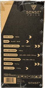 Fotel SENSE7 Prism materiałowy czarno-niebieski 16