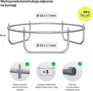Trampolina ogrodowa Zipro Jump Pro OUT z siatką zewnętrzną 4FT 127cm 3
