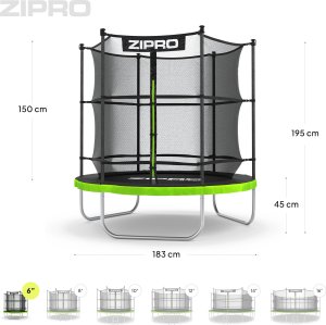 Trampolina ogrodowa Zipro Jump Pro z siatką wewnętrzną 6FT 183cm 9