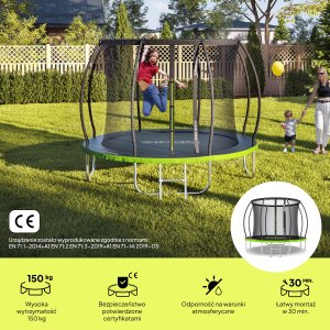 Trampolina ogrodowa Zipro Jump Pro Premium z siatką wewnętrzną 8FT 252cm 2