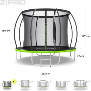 Trampolina ogrodowa Zipro Jump Pro Premium z siatką wewnętrzną 8FT 252cm 10