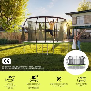 Trampolina ogrodowa Zipro Jump Pro Premium z siatką wewnętrzną 16FT 496cm 2