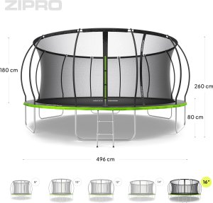 Trampolina ogrodowa Zipro Jump Pro Premium z siatką wewnętrzną 16FT 496cm 10