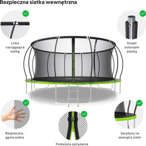 Trampolina ogrodowa Zipro Jump Pro Premium z siatką wewnętrzną 16FT 496cm 6