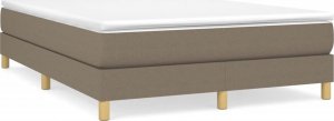 vidaXL Łóżko kontynentalne z materacem, taupe, tkanina, 140x200 cm 2