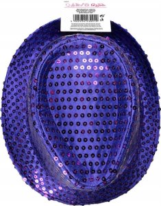 Arpex KAPELUSZ CEKINY FIOLEOWY 2