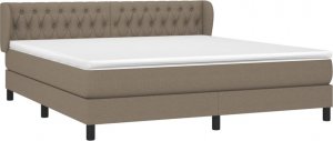 vidaXL vidaXL Łóżko kontynentalne z materacem, taupe, tkanina, 180x200 cm 3