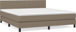 vidaXL vidaXL Łóżko kontynentalne z materacem, taupe, tkanina, 180x200 cm 2