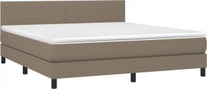 vidaXL vidaXL Łóżko kontynentalne z materacem, taupe, tkanina, 180x200 cm 3