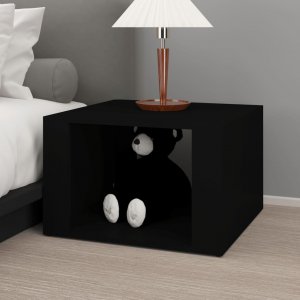 vidaXL Szafka nocna, czarna, 57x55x36 cm, materiał drewnopochodny 3