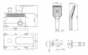 Cersanit SET B729 Zestaw wannowy podtynkowy LARGA chrom (S952-039) 3