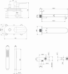 Cersanit SET B730 Zestaw wannowy podtynkowy MODUO chrom (S952-040) 2