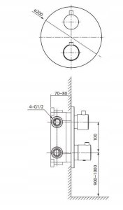 Bateria wannowa Cersanit SET B731 Zestaw wannowy podtynkowy ZEN czarny (S952-041) 10