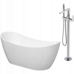 Wanna Cersanit SET B720: Wanna wolnostojąca owalna ZEN DOUBLE 182x71 z baterią wolnostojącą INVERTO chrom (S601-139) 1
