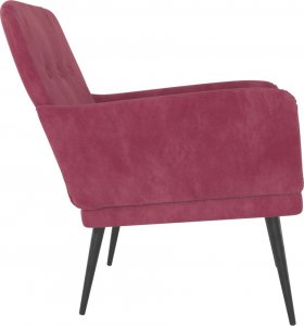 vidaXL vidaXL Fotel, winna czerwień, 62x79x79 cm, obity aksamitem 4