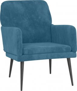 vidaXL vidaXL Fotel, niebieski, 62x79x79 cm, obity aksamitem 2