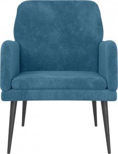 vidaXL vidaXL Fotel, niebieski, 62x79x79 cm, obity aksamitem 3