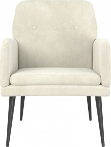 vidaXL vidaXL Fotel, kremowy, 62x79x79 cm, obity aksamitem 3