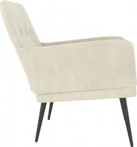 vidaXL vidaXL Fotel, kremowy, 62x79x79 cm, obity aksamitem 4