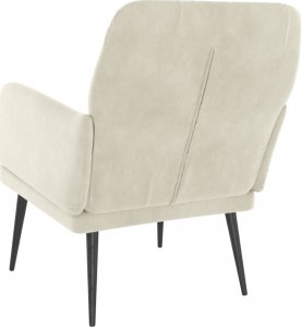 vidaXL vidaXL Fotel, kremowy, 62x79x79 cm, obity aksamitem 5