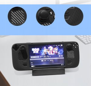 JYS Futerał Pokrowiec Etui + Osłony Gumki Na Przyciski Do Steam Deck / Czarny / Jys-sd011 4