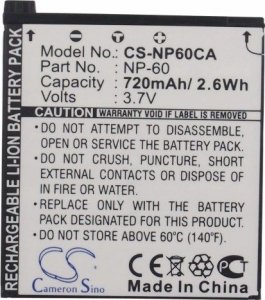 Akumulator Cameron Sino Akumulator Bateria Np-60 / Np60 Do Aparatu Casio Exilim / Cs-np60ca 2