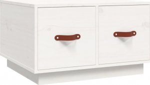 vidaXL Stolik kawowy, biały, 60x53x35 cm, lite drewno sosnowe 2