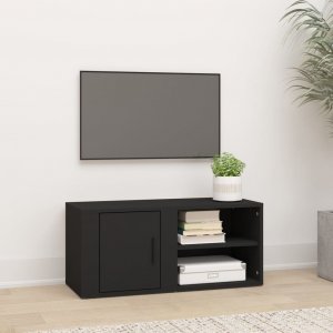 vidaXL Szafka pod TV, czarna, 80x31,5x36 cm, materiał drewnopochodny 1