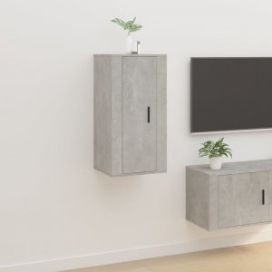 vidaXL Wisząca szafka telewizyjna, szarość betonu, 40x34,5x80 cm 1