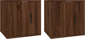 vidaXL Wiszące szafki telewizyjne, 2 szt., brązowy dąb, 40x34,5x40 cm 2