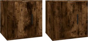 vidaXL Wiszące szafki TV, 2 szt., przydymiony dąb, 40x34,5x40 cm 2