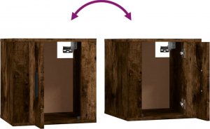 vidaXL Wiszące szafki TV, 2 szt., przydymiony dąb, 40x34,5x40 cm 9