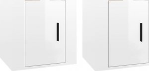 vidaXL Wiszące szafki telewizyjne, 2 szt, białe, połysk, 40x34,5x40 cm 2