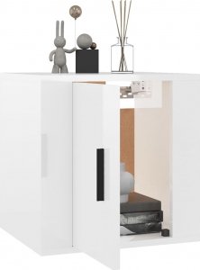 vidaXL Wiszące szafki telewizyjne, 2 szt, białe, połysk, 40x34,5x40 cm 3