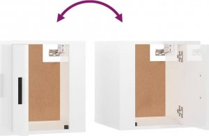 vidaXL Wiszące szafki telewizyjne, 2 szt, białe, połysk, 40x34,5x40 cm 9