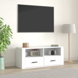 vidaXL Szafka pod TV, biała, 100x35x40 cm, materiał drewnopochodny 1