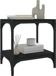 vidaXL Szafka pod TV, czarna 40x33x41 cm materiał drewnopochodny/ stal 4