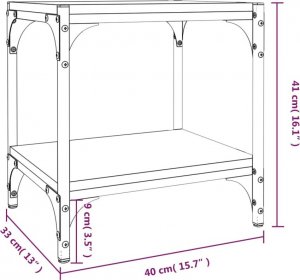 vidaXL Szafka pod TV, czarna 40x33x41 cm materiał drewnopochodny/ stal 9