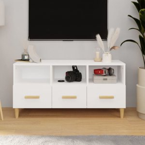 vidaXL Szafka pod TV, biała, 102x36x50 cm, materiał drewnopochodny 1