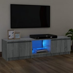 vidaXL Szafka pod TV, z LED, szary dąb sonoma, 140x40x35,5 cm 1