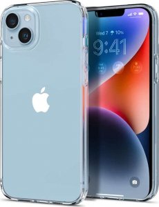 Spigen Etui obudowa case Spigen Liquid Crystal do Apple iPhone 14 Crystal Clear + Szkło 1