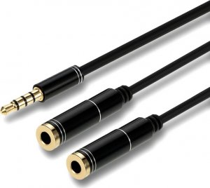Kabel Mozos Jack 3.5mm - Jack 3.5mm x2 Brak danych czarny (TSX-1005) 1