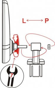 Lusterko wpuszczane w kierownicę AJS czarne 9
