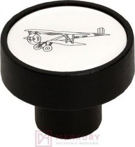 Gamet Gałka drewniana GD08 GAMET czarny mat samolot V33 1