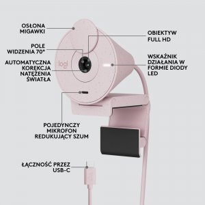 Kamera internetowa Logitech Brio 300 Rose (960-001448) 6