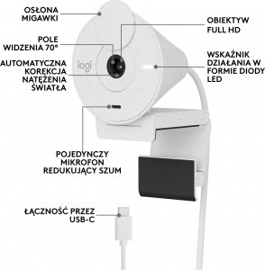 Kamera internetowa Logitech Brio 300 Off White (960-001442) 6