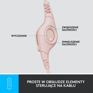 Słuchawki Logitech H390 Rose  (981-001281) 4