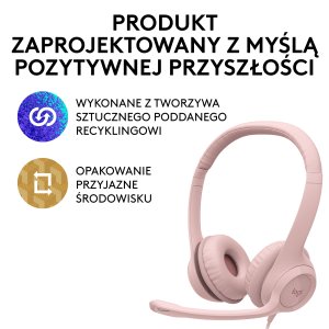 Słuchawki Logitech H390 Rose  (981-001281) 9