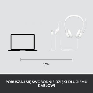 Słuchawki Logitech H390 Off White  (981-001286) 8